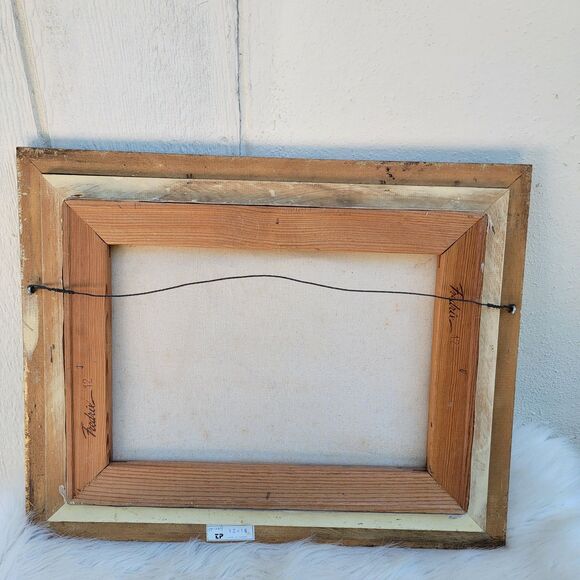 Gordon oil on canvas palm tree beach scene painting framed 16x12 seascape... - Picture 3 of 5